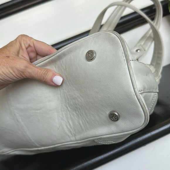 Donald J Pliner Genuine Leather Shoulder Purse Stitched Design Elegant Tote - Picture 10 of 13